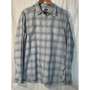 ExOfficio Insect Shield Plaid Button Up Travel Shirt Long Sleeve‎ Mens L